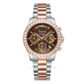 Alexandre Christie AC 6696 MCFTRBO Silver Combi Rosegold Dial Brown Stainless Steel Strap