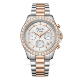 Alexandre Christie AC 6696 MCFTRSL Silver Combi Rosegold Dial White Stainless Steel Strap