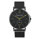 Alexandre Christie AC 8458 MSLIPBAIV Full Black Leather Strap