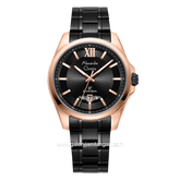 Alexandre Christie AC 8659 MDBBRBA Black Rosegold Stainless Steel Strap