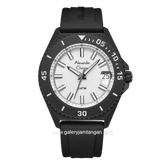 Alexandre Christie AC 8693 MD Black Dial White Rubber Strap