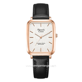 Alexandre Christie AC 8699 MH Black Rosegold Leather Strap