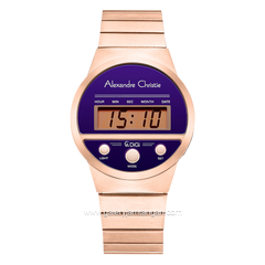 Alexandre Christie AC 9500 LH Digital Rosegold Dial Purple Stainless Steel
