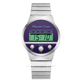 Alexandre Christie AC 9500 LH Digital Silver Dial Purple Stainless Steel