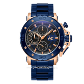 Alexandre Christie AC 9205 MCBURBU Blue Rosegold Chronograph Collection Stainless Steel
