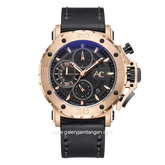 Alexandre Christie Collection AC 9205 MCLCABA Black Gold Leather Strap