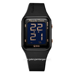 Alexandre Christie AC 9361 LH Full Black Rubber Strap