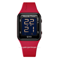 Alexandre Christie AC 9361 LH Red Black Rubber Strap