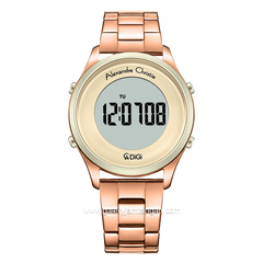 Alexandre Christie AC 9363 LH Rosegold Dial Yellow Digital Stainless Steel