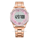 Alexandre Christie AC 9363 LH Rosegold Dial Pink Digital Flower Stainless Steel