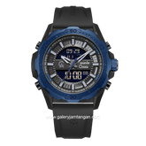 Alexandre Christie AC 9370 MH Black Ring Blue Rubber Strap