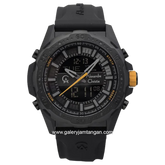 Alexandre Christie AC 9370 MH Black Crown Yellow Rubber Strap