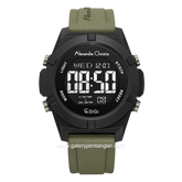 Alexandre Christie AC 9371 MH Green Black Rubber Strap