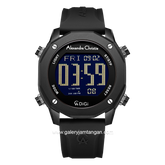 Alexandre Christie AC 9377 MH Full Black Rubber Strap