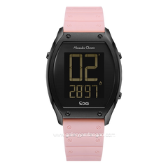 Alexandre Christie AC 9383 LH Pink Black Rubber Strap