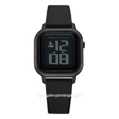 Alexandre Christie AC 9392 LH Black Rubber Strap