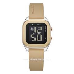 Alexandre Christie AC 9496 LH Cream Silver Rubber Strap