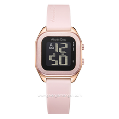 Alexandre Christie AC 9496 LH Pink Rosegold Rubber Strap