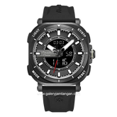 Alexandre Christie AC 9501 MH Digital Analog Full Black Rubber Strap