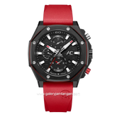 Alexandre Christie AC 9601 GC Red Black Rubber Strap