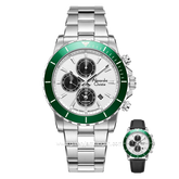 Alexandre Christie AC 6141 MC Limited Edition Anniv 25Thn Silver Dial White Ring Green