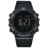 Alexandre Christie AC 9388 MH RIPBARG Men Digital Dial Black Rubber Strap