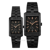 Alexandre Christie AC 1019 MD & AC 1019 LD Black Hour Marker Rosegold Stainless Steel