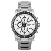 Alexandre Christie AC 6141 MC Silver Dial White Chronograph Stainless Steel Strap
