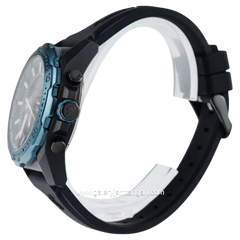 Alexandre Christie AC 9370 MH Black Ring Blue Rubber Strap