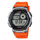 Casio AE-1000W-4BVDF Digital Orange Silver Rubber Strap