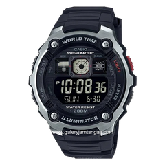 Casio AE-2000W-1BVDF Black Silver Resin Strap