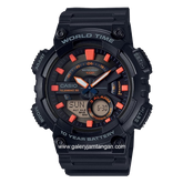 Casio AEQ-110W-1A2VDF Dual Time Black Resin Strap