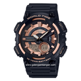 Casio AEQ-110W-1A3VDF Dual Time Black Resin Strap