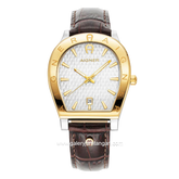 AIGNER CHIETI AGW.245003 Brown Gold Dial White Leather Watch Swiss Made
