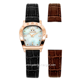 Aigner AOSTA II AGW.280004.C Black Rosegold Leather Swiss Made Free Strap