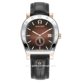 AIGNER DAIANO AGW.269003 Silver Combinasi Brown Leather Strap