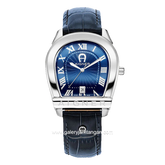 AIGNER SIENA AGW.244002 Navy Silver Leather Strap Swiss Made