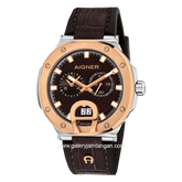 AIGNER TAVIANO ARWGA0000713 Brown Rosegold Leather Strap