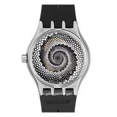 SWATCH SY23S413 Black Silver Rubber Strap