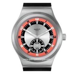 SWATCH SY23S413 Black Silver Rubber Strap