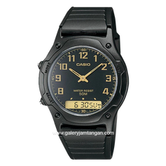 CASIO AW-49H-1BVDF Dual Time Balck Resin Strap