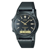 CASIO AW-49HE-1AVDF Dual Time Black Resin Strap