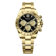 BENTLEY BL-21-33 Gold Dial Black Stainless Steel Strap