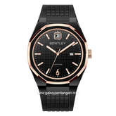 BENTLEY THE AURARAY BL-24-00 Black Rosegold Rubber Strap