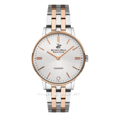 Beverly Hills Polo Club BP3289X.530 Silver Combinasi Rosegold Diamond Stainless Steel