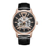 Beverly Hills Polo Club BP3553X.451 Black Rosegold Leather Strap