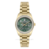 Beverly Hills Polo Club BP3596C.170 Gold Dial Green Floral Stainless Steel