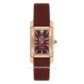 BEVERLY HILLS POLO CLUB BP3613C.428 Red Rosegold Leather Strap