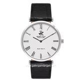 Beverly Hills Polo Club BP3615X.331 Black Silver Leather Strap