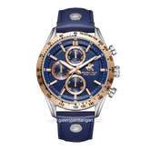 Beverly Hills Polo Club BP3659X.399 Blue Silver Leather Strap